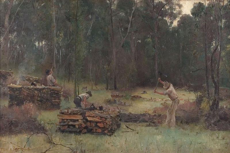 Tom roberts Wood splitters, oil painting image